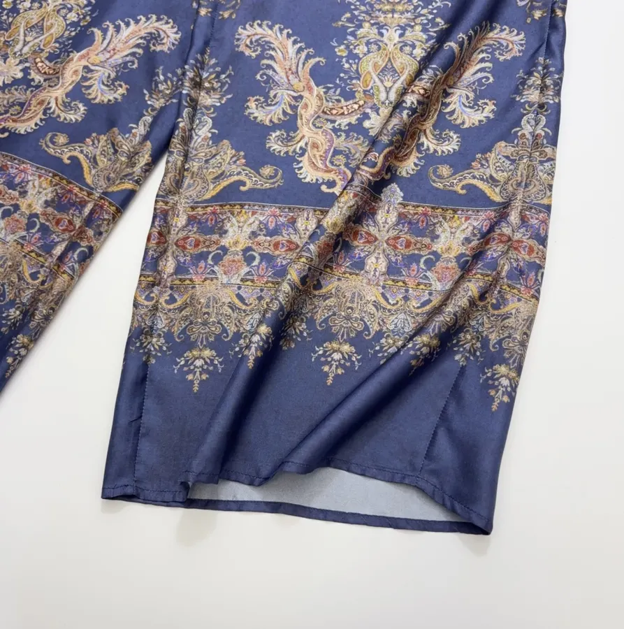 Zimmermann Indigo silk printed casual trousers in As Shown, product view 12