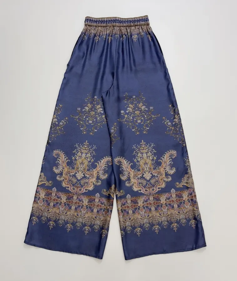 Zimmermann Indigo silk printed casual trousers in As Shown, product view 15