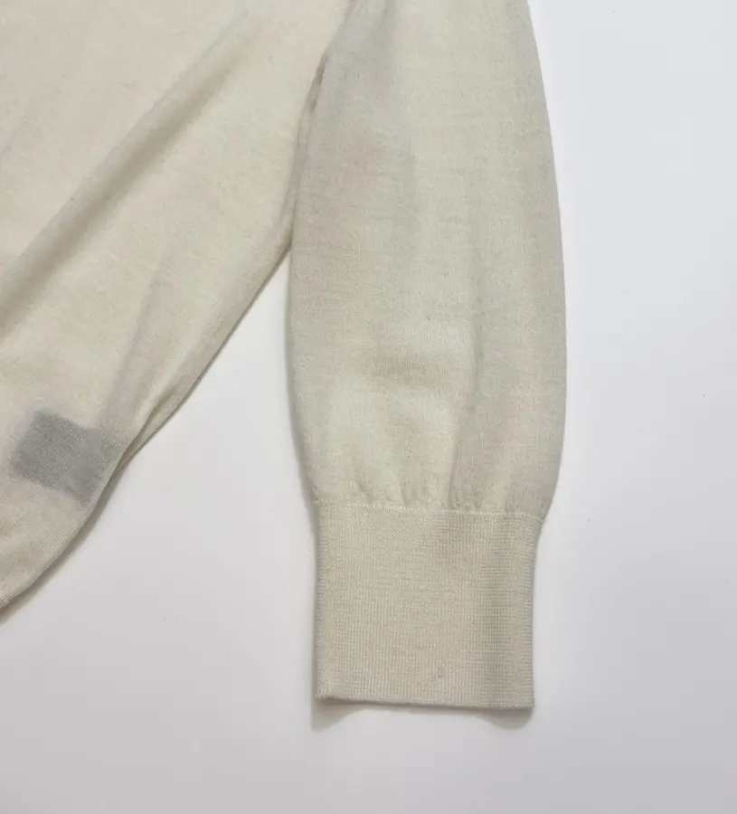 18-gauge cashmere polo top with 3/4 sleeves and collar in As Shown, product view 07
