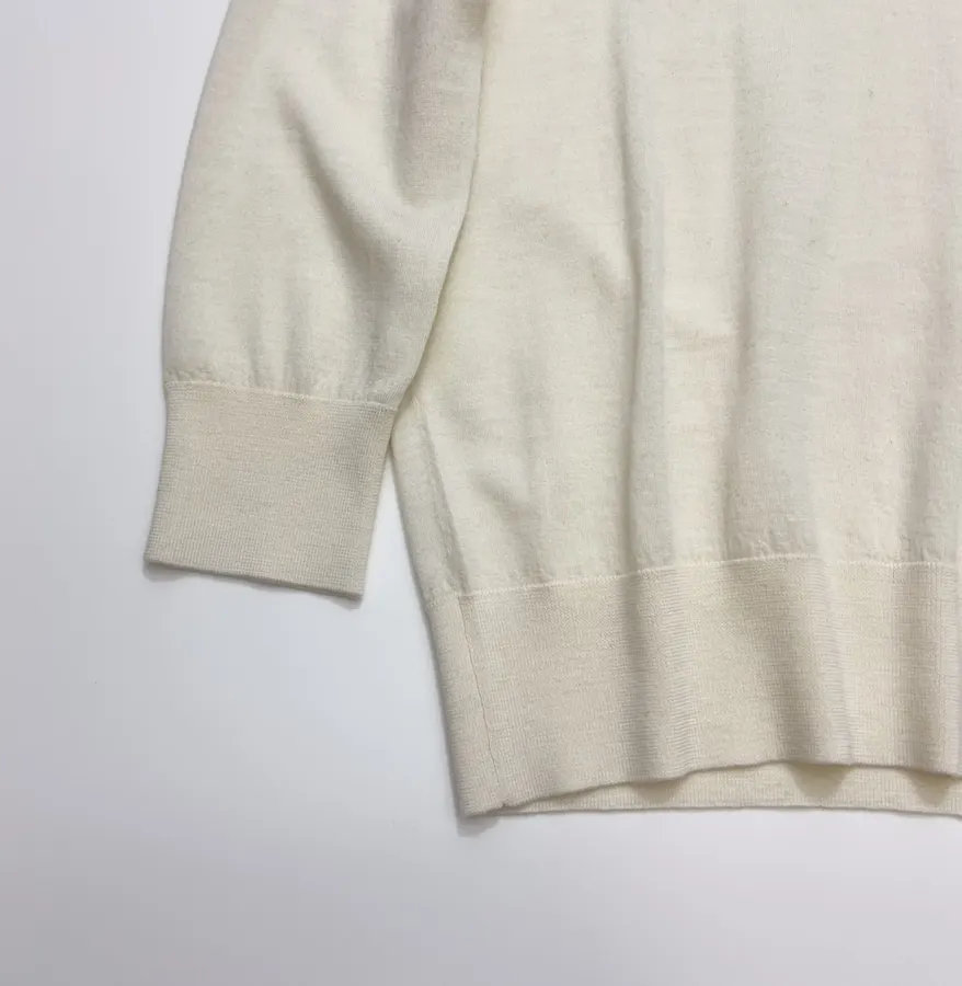 18-gauge cashmere polo top with 3/4 sleeves and collar in As Shown, product view 09