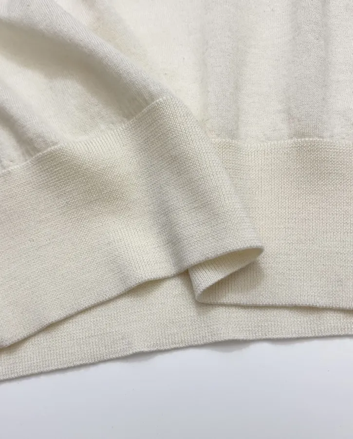 18-gauge cashmere polo top with 3/4 sleeves and collar in As Shown, product view 10