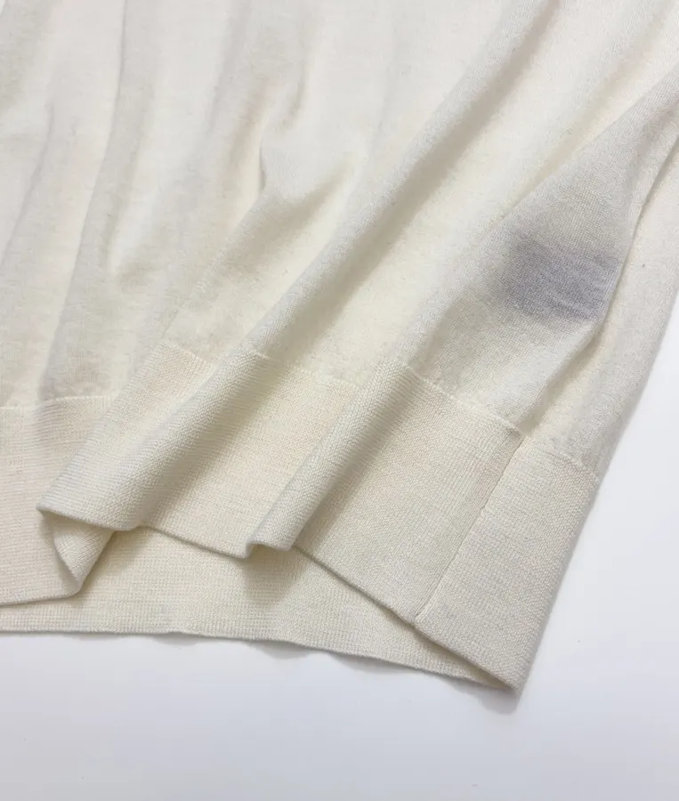18-gauge cashmere polo top with 3/4 sleeves and collar in As Shown, product view 12