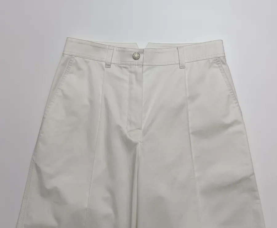 Hermès Ivory Straight-Leg Trousers in Ivory, product view 04
