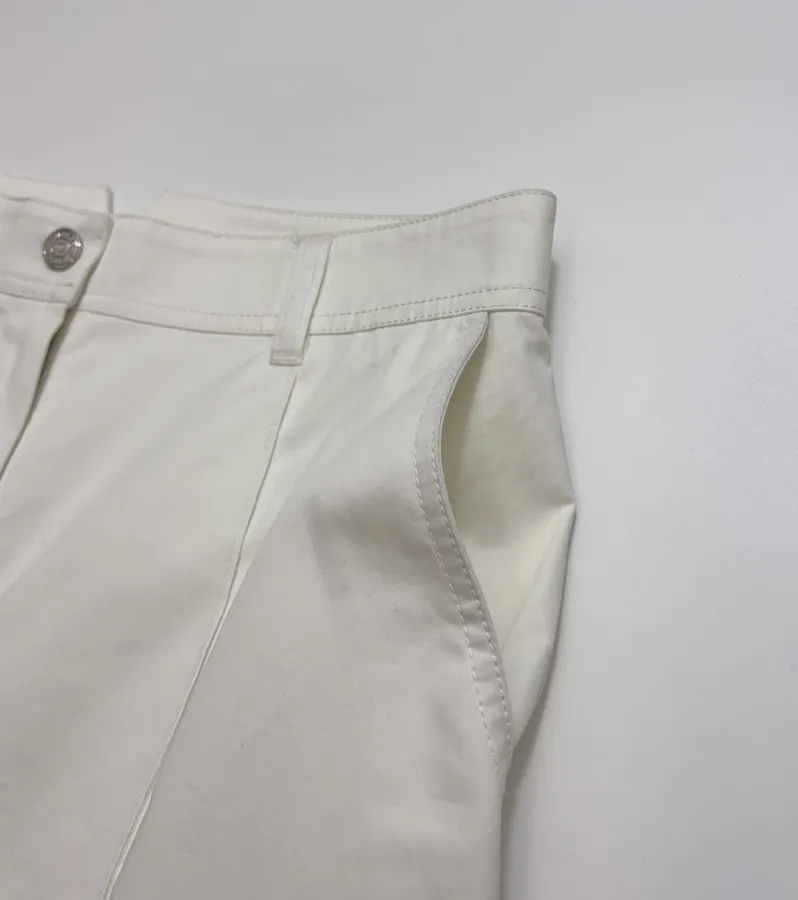 Hermès Ivory Straight-Leg Trousers in Ivory, product view 05