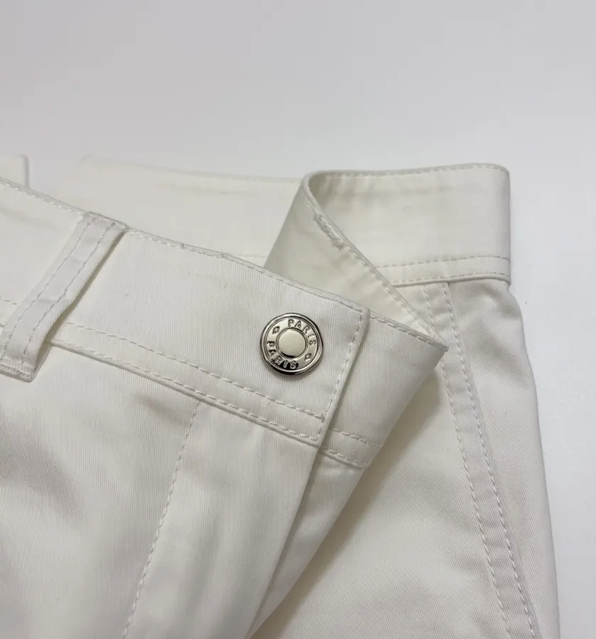 Hermès Ivory Straight-Leg Trousers in Ivory, product view 06