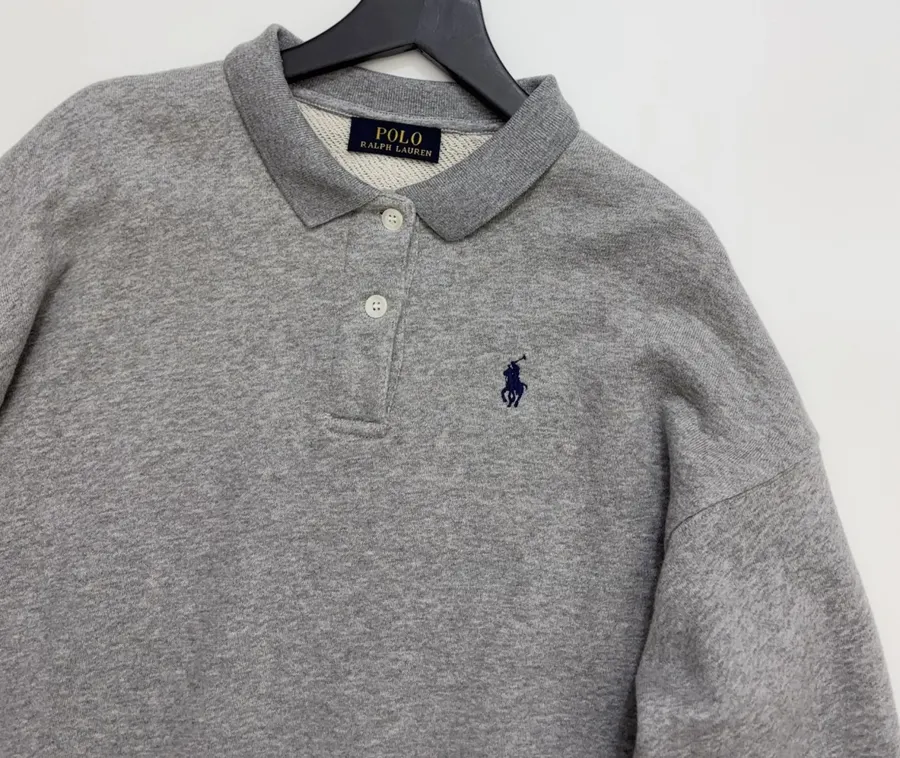 Polo Ralph Lauren 灰色翻领套头卫衣，Heather Grey，商品图 2