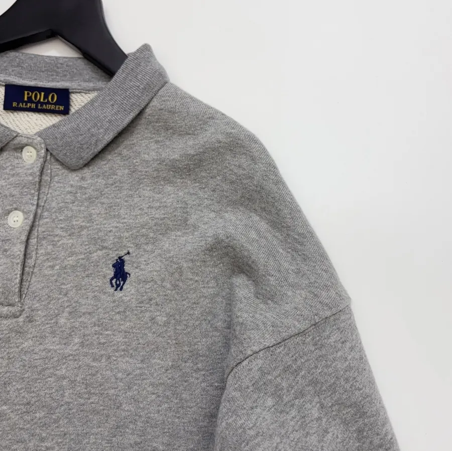 Polo Ralph Lauren 灰色翻领套头卫衣，Heather Grey，商品图 3