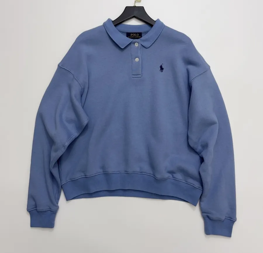 Polo Ralph Lauren 蓝色翻领套头卫衣，蓝色，产品主图