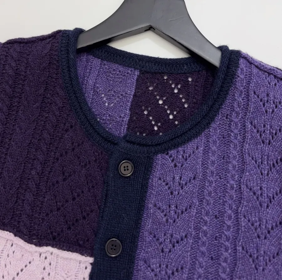 Japanese-Style Shetland Wool-Panelled Knit Vest, Casual Everyday Wear in As Shown, product view 03