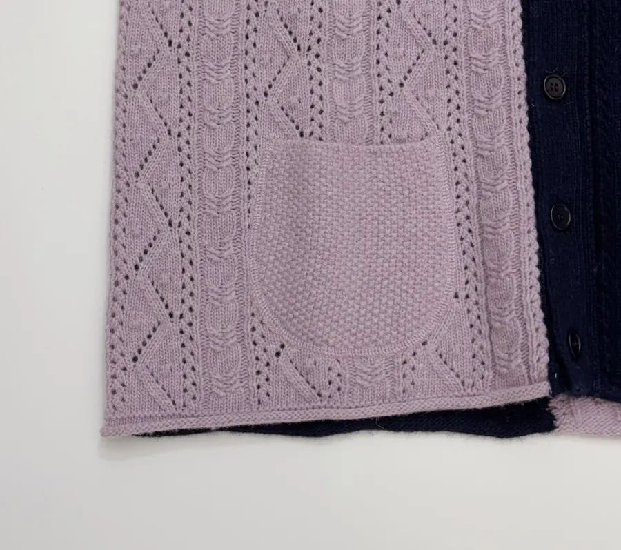 Japanese-Style Shetland Wool-Panelled Knit Vest, Casual Everyday Wear in As Shown, product view 05