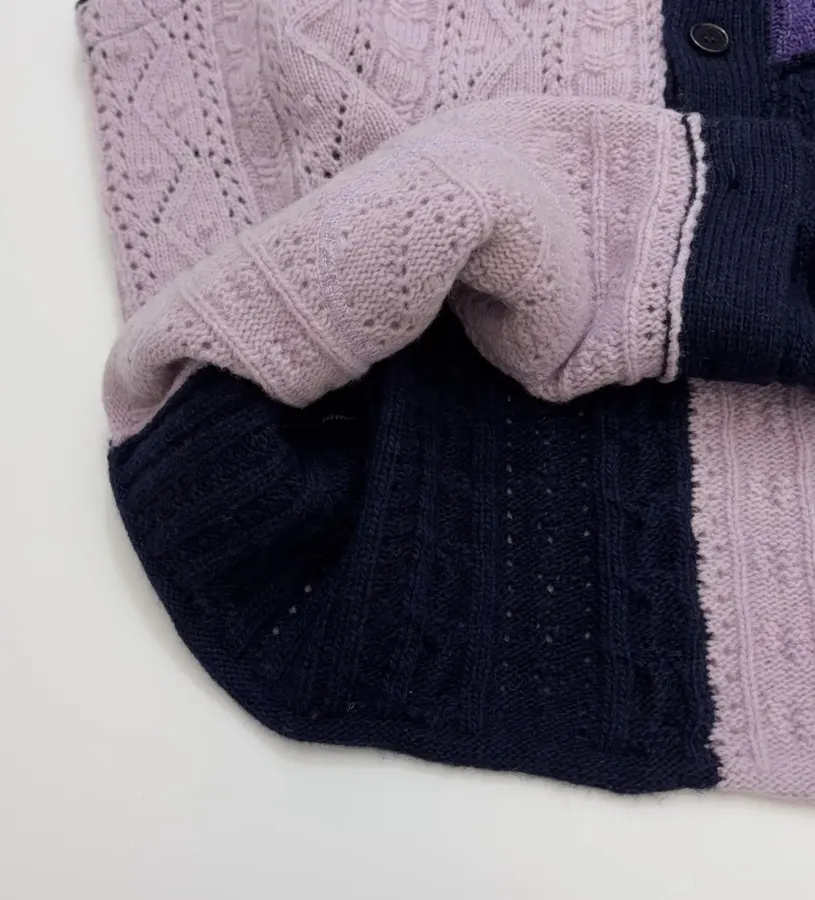 Japanese-Style Shetland Wool-Panelled Knit Vest, Casual Everyday Wear in As Shown, product view 08