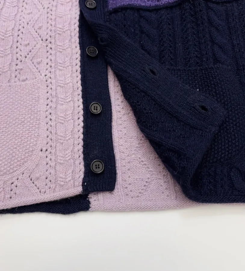 Japanese-Style Shetland Wool-Panelled Knit Vest, Casual Everyday Wear in As Shown, product view 09
