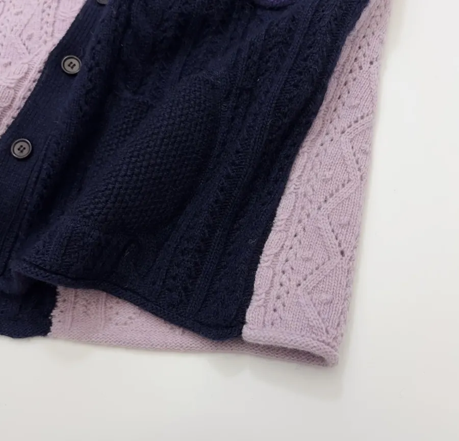 Japanese-Style Shetland Wool-Panelled Knit Vest, Casual Everyday Wear in As Shown, product view 10