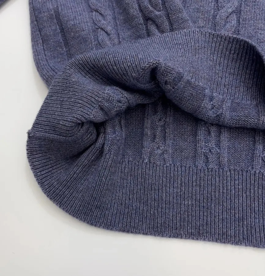Loro Piana Blue Cable-Knit Crew-Neck Sweater in Blue, product view 10