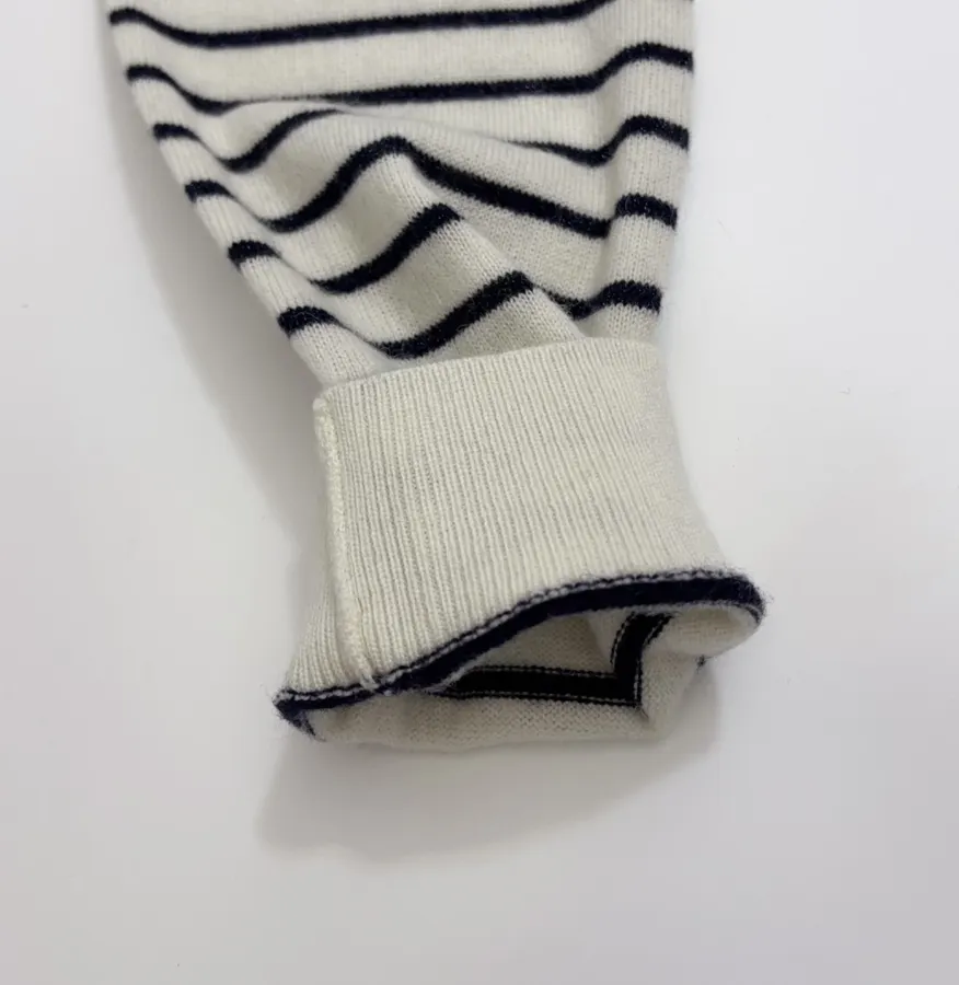 Star-pattern striped round-neck long-sleeve knit top in As Shown, product view 08