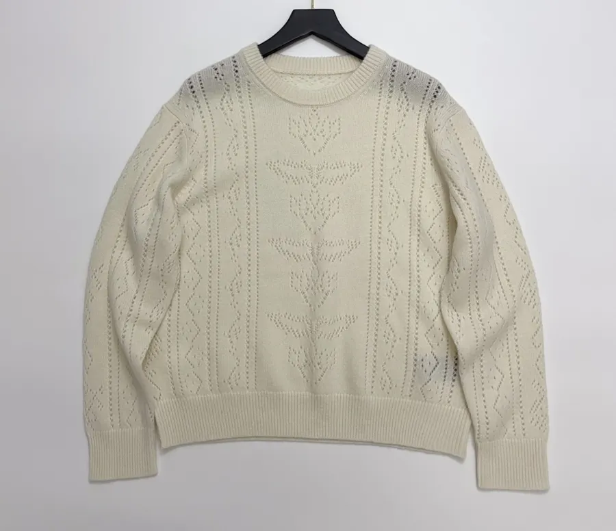 Zadig & Voltaire Openwork round-neck long-sleeve knit sweater in As Shown, product view 01