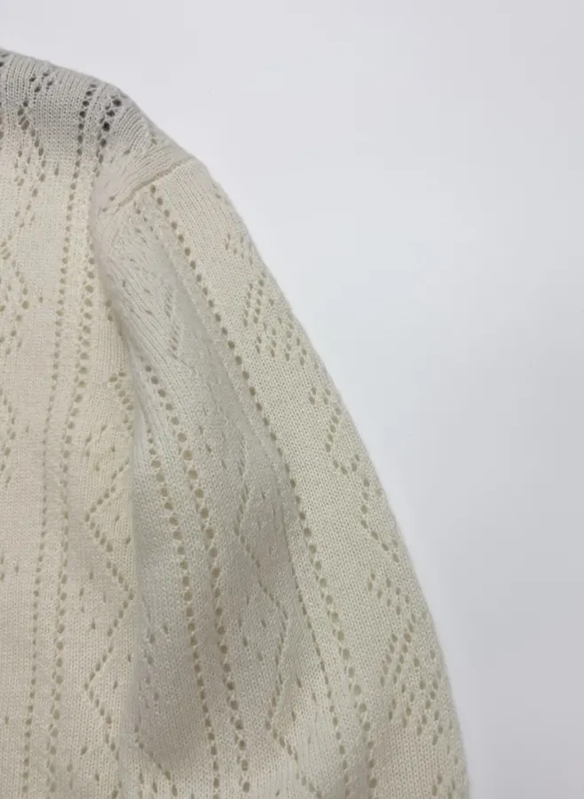 Zadig & Voltaire Openwork round-neck long-sleeve knit sweater in As Shown, product view 04