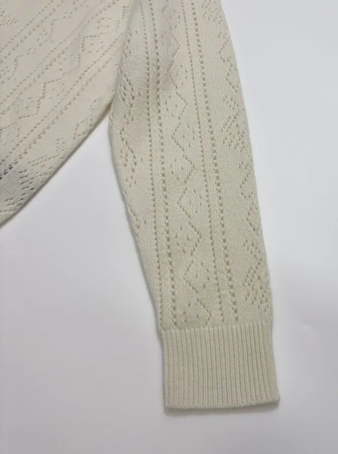 Zadig & Voltaire Openwork round-neck long-sleeve knit sweater in As Shown, product view 05