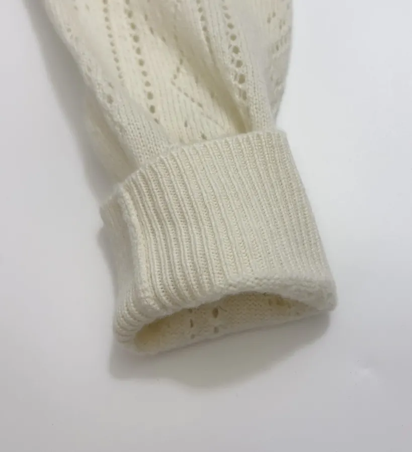 Zadig & Voltaire Openwork round-neck long-sleeve knit sweater in As Shown, product view 06