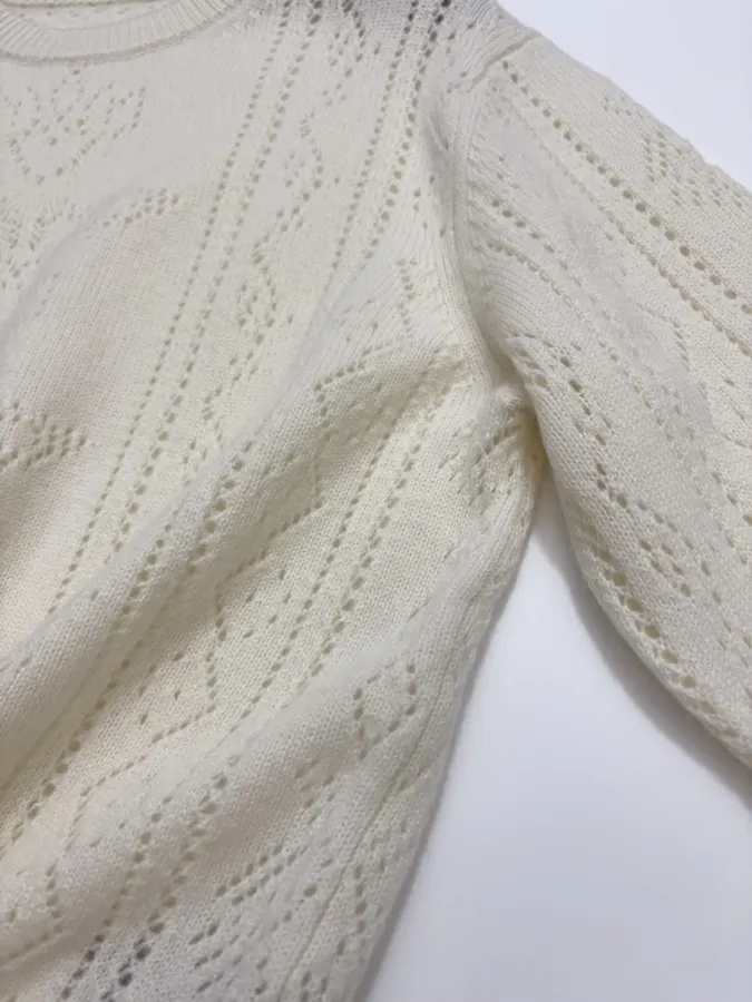 Zadig & Voltaire Openwork round-neck long-sleeve knit sweater in As Shown, product view 11