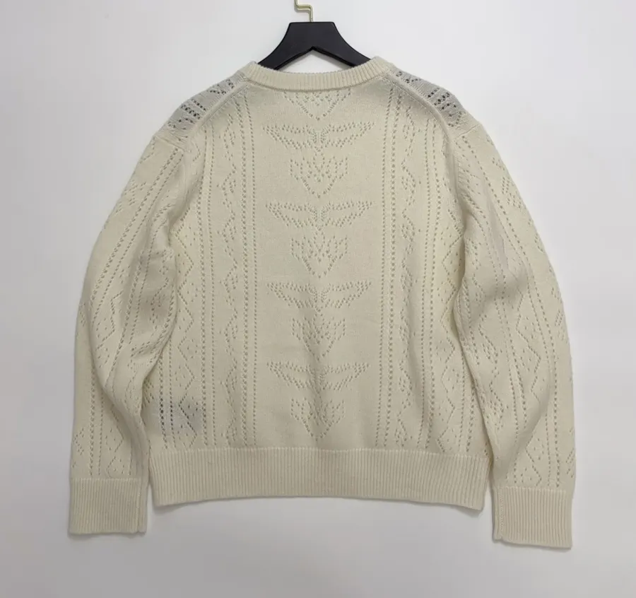 Zadig & Voltaire Openwork round-neck long-sleeve knit sweater in As Shown, product view 12