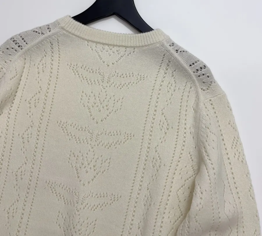 Zadig & Voltaire Openwork round-neck long-sleeve knit sweater in As Shown, product view 13