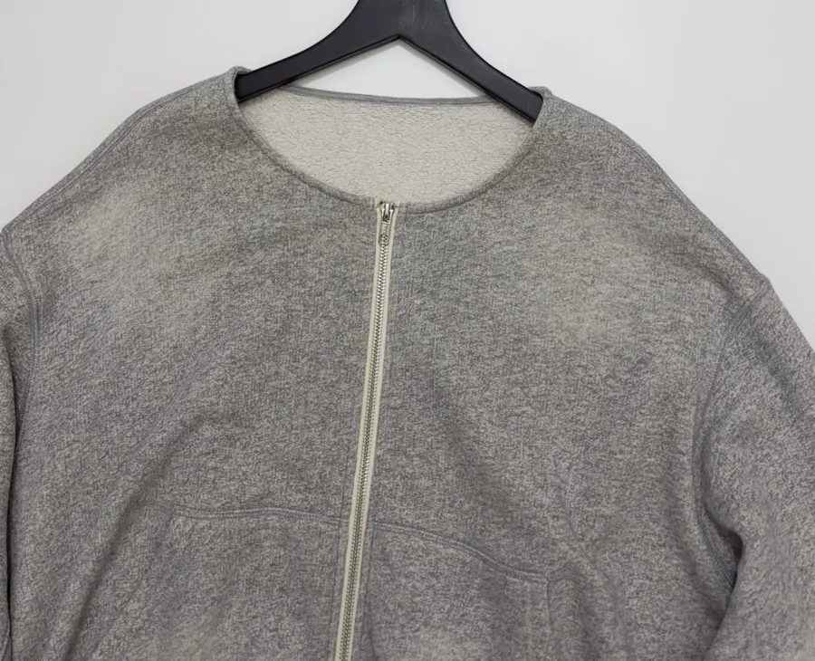 R13 Gray balloon-sleeve crewneck cardigan in Gray, product view 03