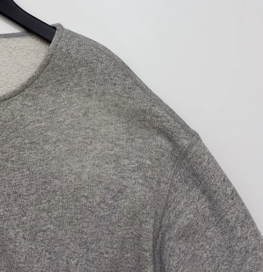 R13 Gray balloon-sleeve crewneck cardigan in Gray, product view 04