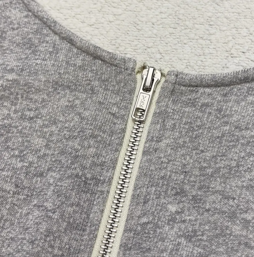 R13 Gray balloon-sleeve crewneck cardigan in Gray, product view 05