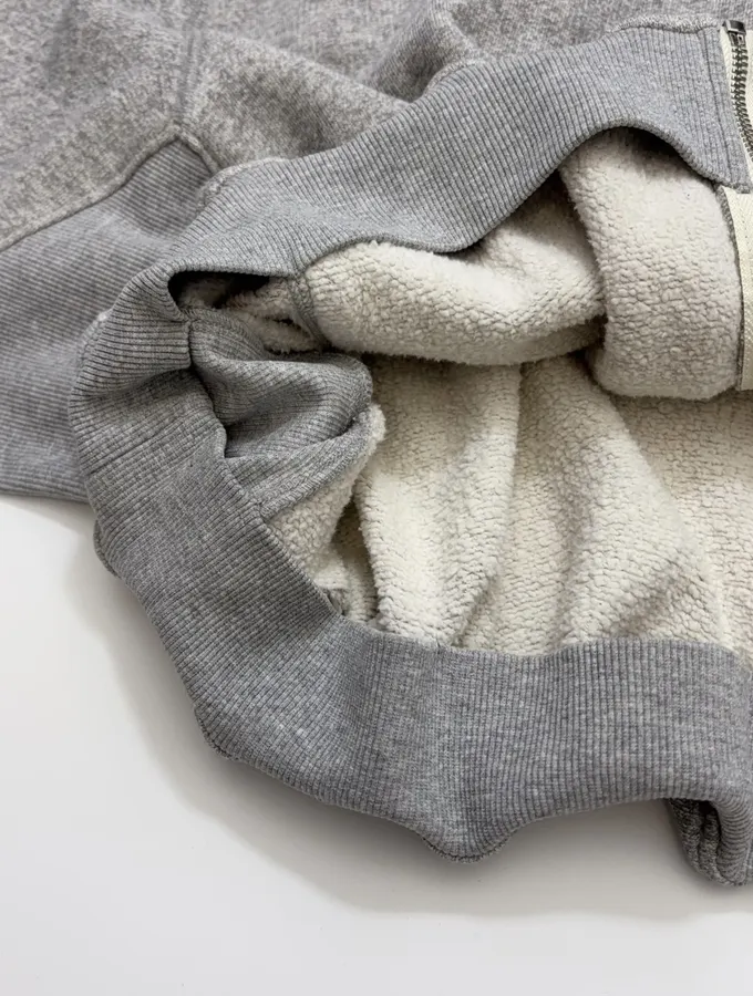 R13 Gray balloon-sleeve crewneck cardigan in Gray, product view 13