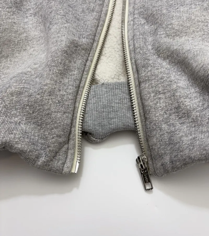 R13 Gray balloon-sleeve crewneck cardigan in Gray, product view 14