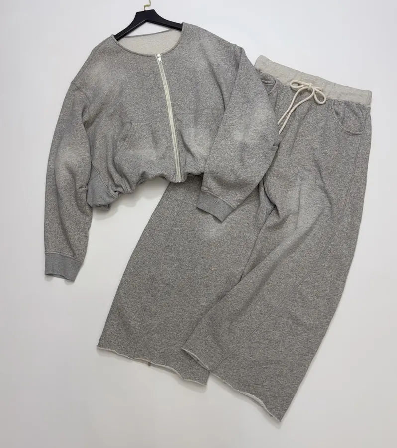 R13 Gray balloon-sleeve crewneck cardigan in Gray, product view 18