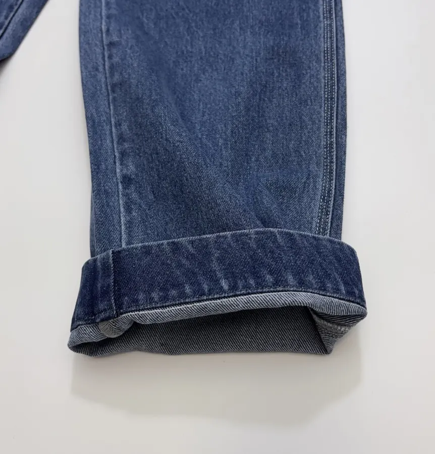 Limited-Edition Diamond-Stitched Jeans | Vintage Washed Straight-Leg Workwear Trousers in As Shown, product view 10