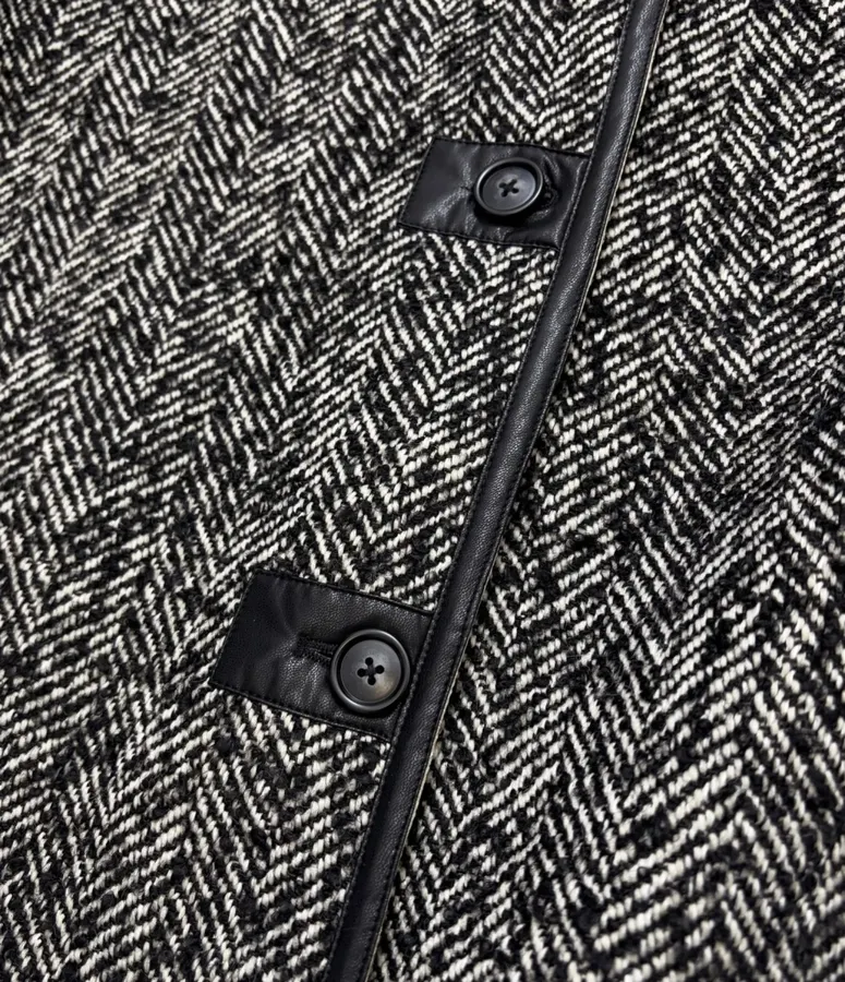 Jil Sander 复古肌理感宽松阔版圆领中长款夹棉外套，As Shown，商品图 9