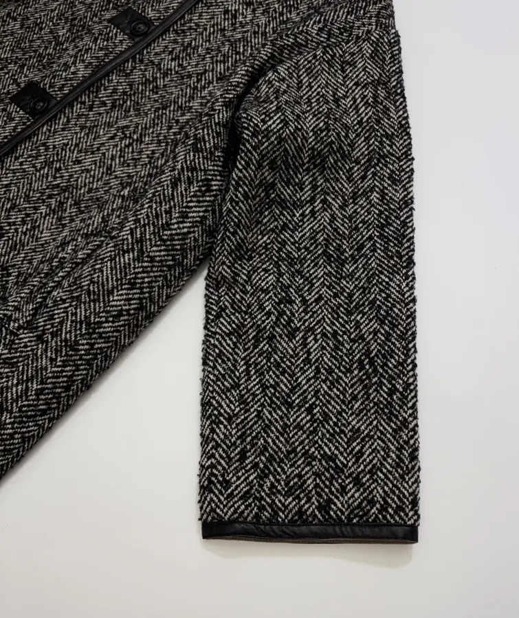Jil Sander 复古肌理感宽松阔版圆领中长款夹棉外套，As Shown，商品图 12
