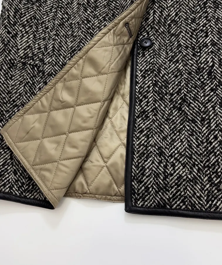 Jil Sander 复古肌理感宽松阔版圆领中长款夹棉外套，As Shown，商品图 17