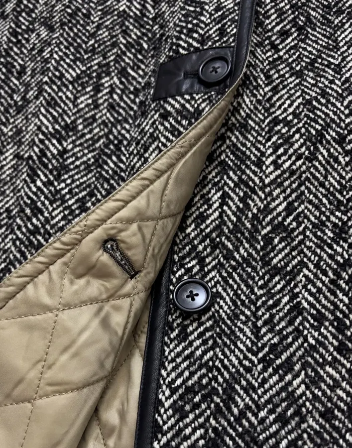 Jil Sander 复古肌理感宽松阔版圆领中长款夹棉外套，As Shown，商品图 18