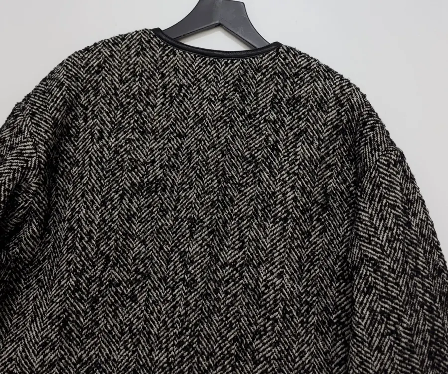 Jil Sander 复古肌理感宽松阔版圆领中长款夹棉外套，As Shown，商品图 21