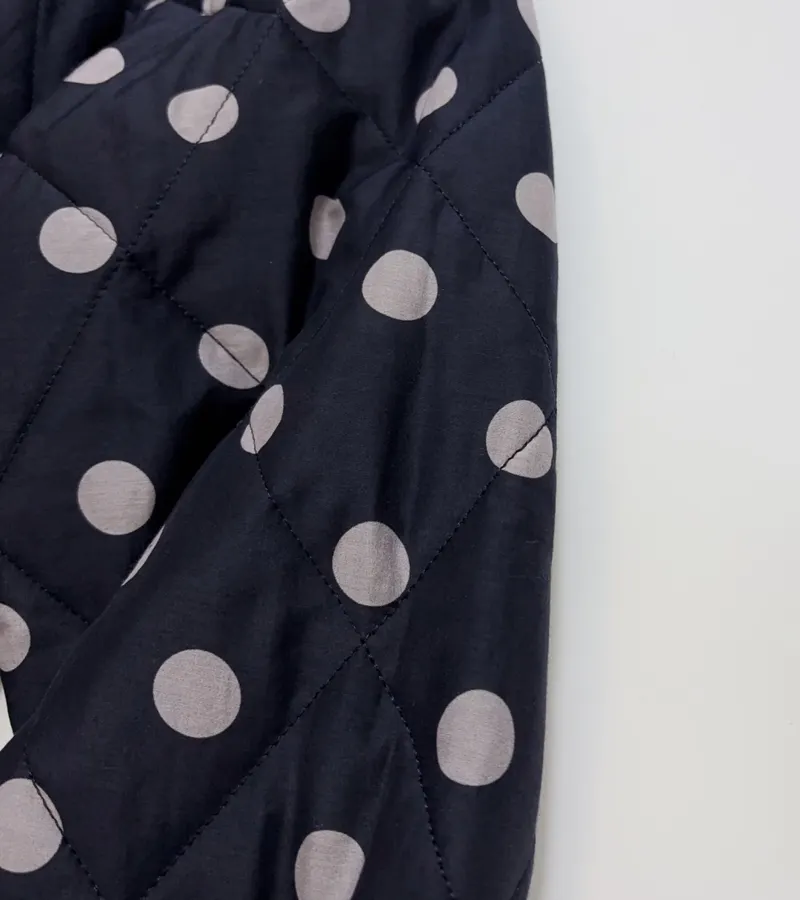 Small-batch polka-dot double-breasted cotton jacket, quilted relaxed blazer in As Shown, product view 07
