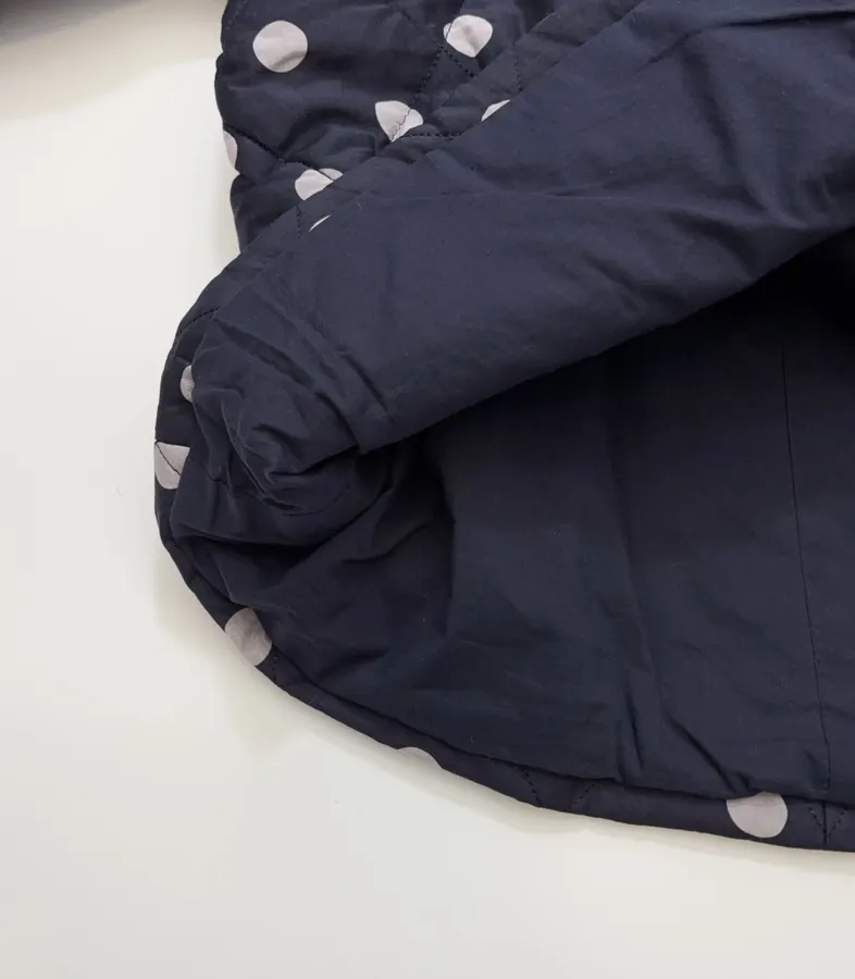 Small-batch polka-dot double-breasted cotton jacket, quilted relaxed blazer in As Shown, product view 11