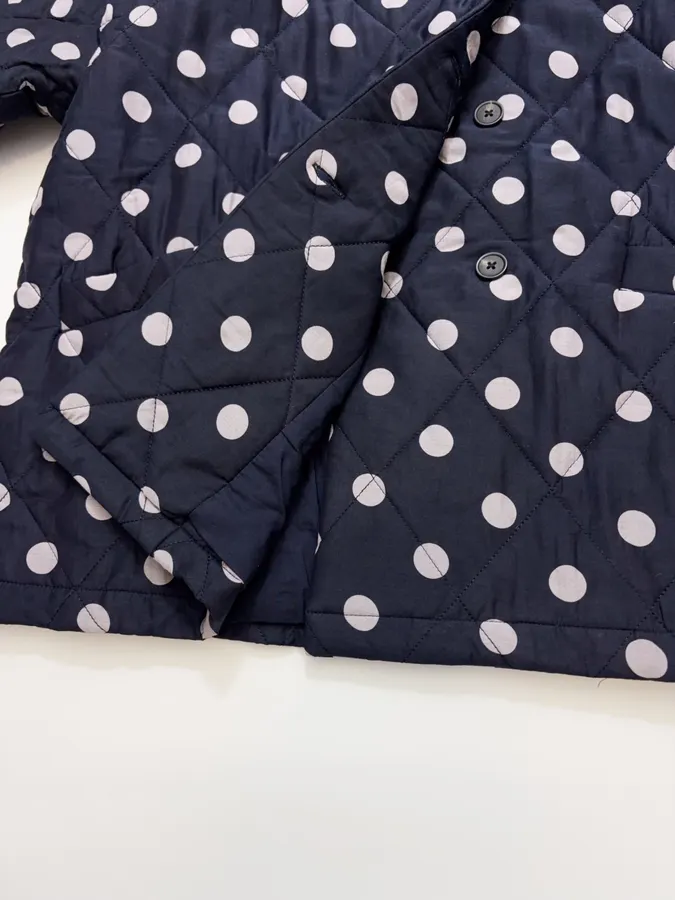 Small-batch polka-dot double-breasted cotton jacket, quilted relaxed blazer in As Shown, product view 13