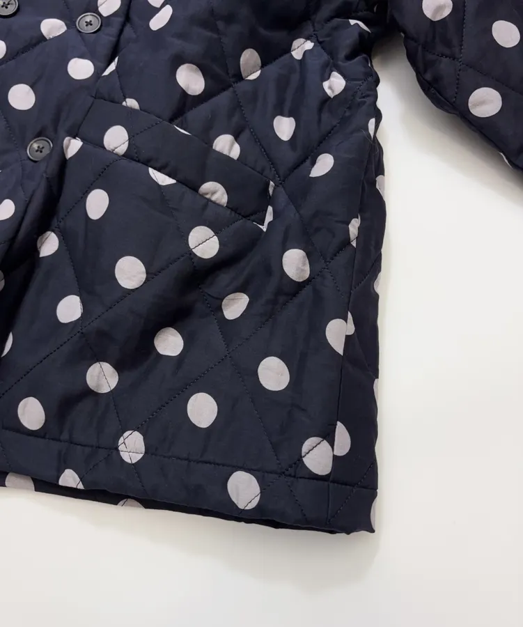 Small-batch polka-dot double-breasted cotton jacket, quilted relaxed blazer in As Shown, product view 14