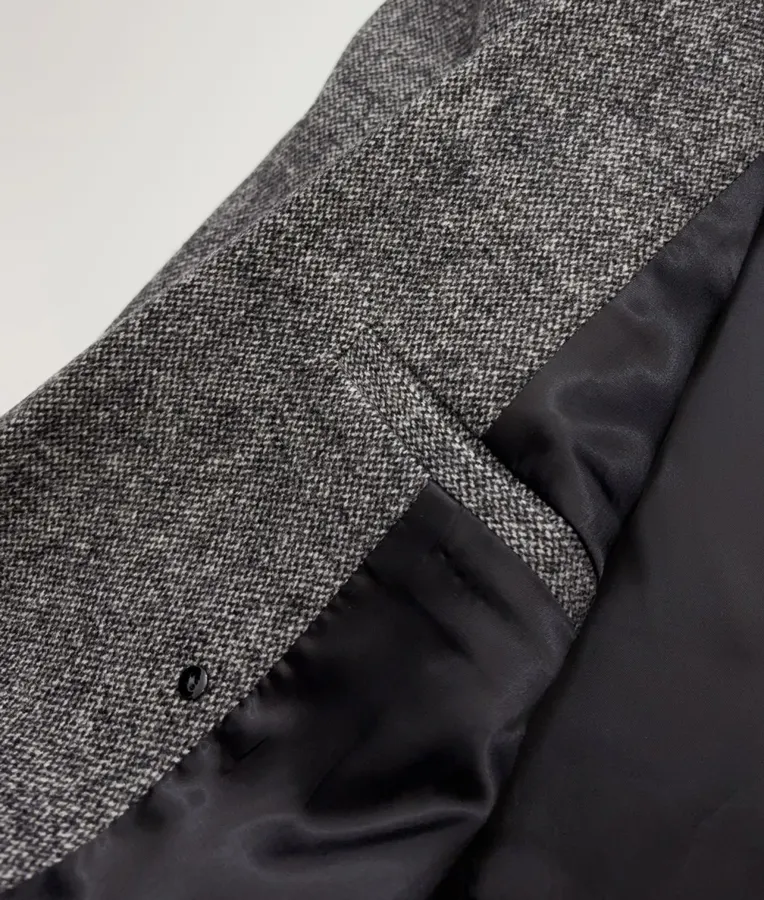 Charcoal Double-Breasted Wool Blazer in Charcoal, product view 15