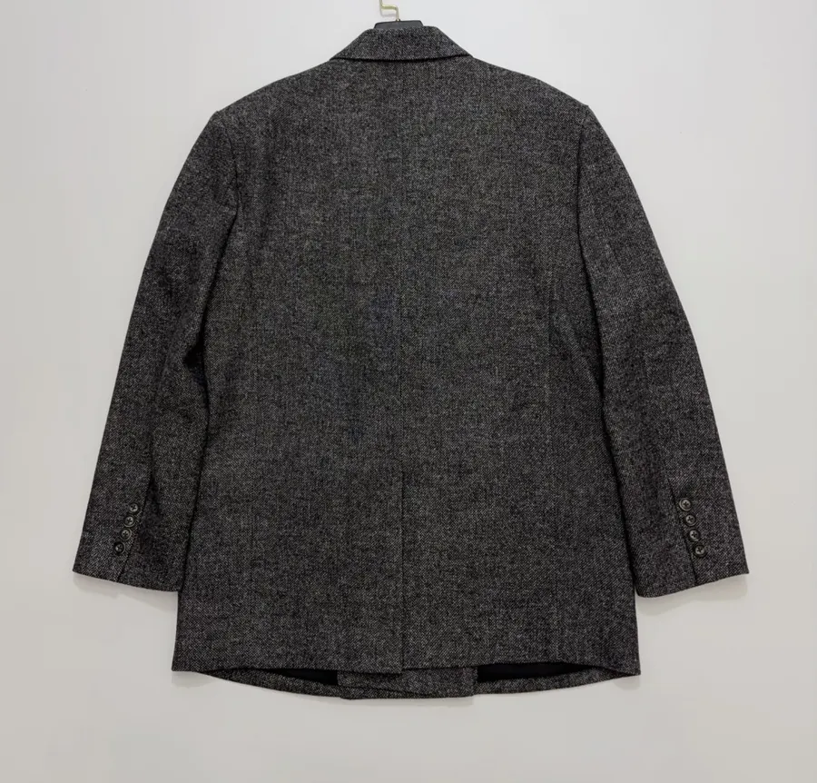 Charcoal Double-Breasted Wool Blazer in Charcoal, product view 16