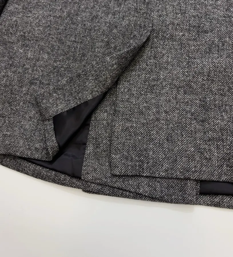 Charcoal Double-Breasted Wool Blazer in Charcoal, product view 20