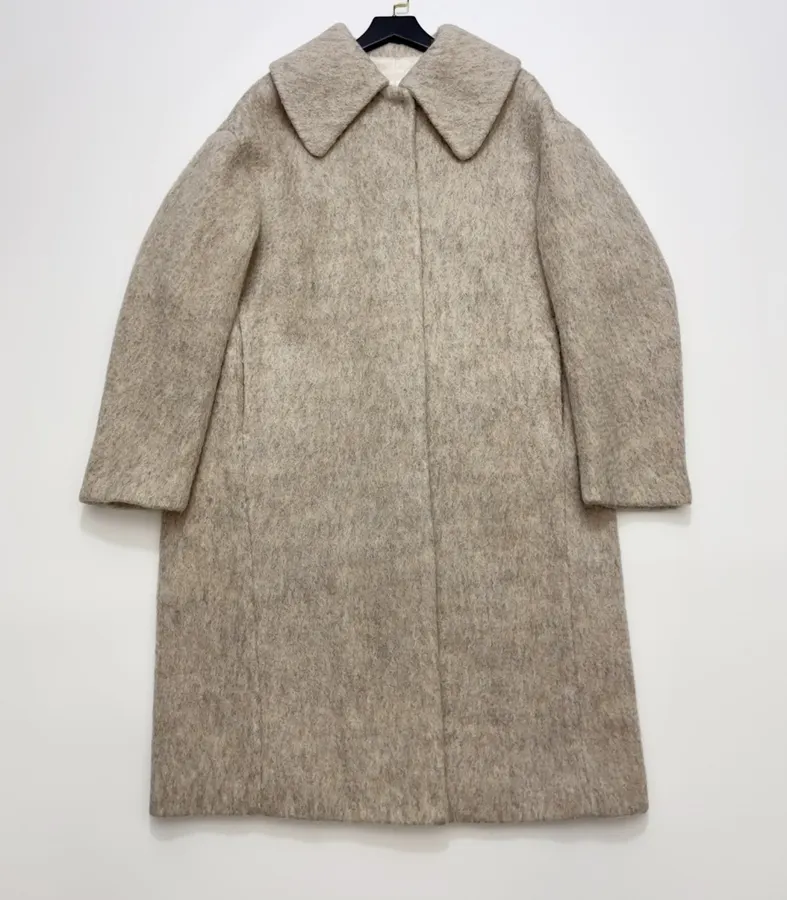 Independent Oversized Lapel Wool-Blend Tweed Coat in As Shown, product view 01