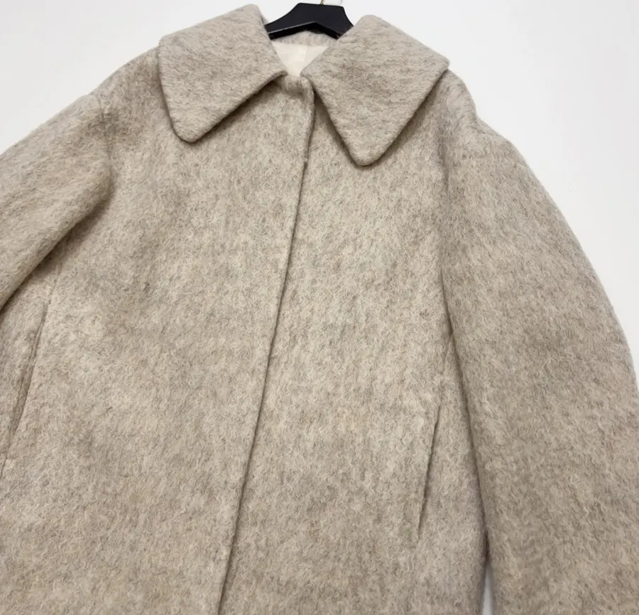 Independent Oversized Lapel Wool-Blend Tweed Coat in As Shown, product view 02
