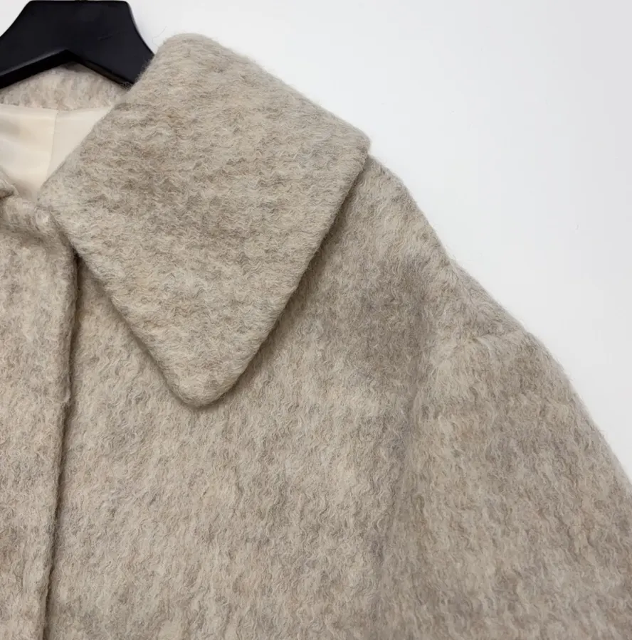 Independent Oversized Lapel Wool-Blend Tweed Coat in As Shown, product view 04
