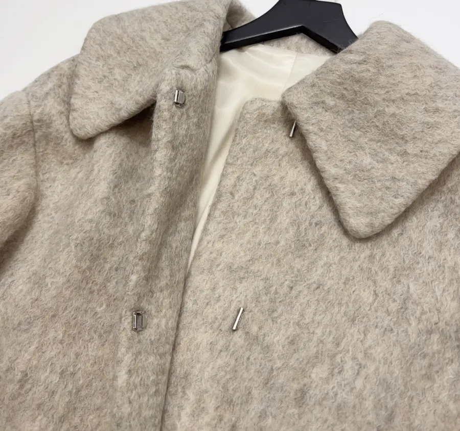 Independent Oversized Lapel Wool-Blend Tweed Coat in As Shown, product view 05