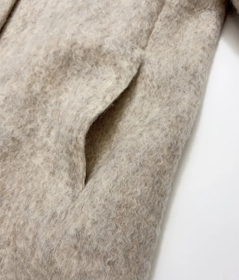 Independent Oversized Lapel Wool-Blend Tweed Coat in As Shown, product view 11